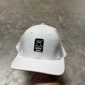 Ghost Golf White Performance Snapback Hat Perforated Mesh Golf Cap OSFM